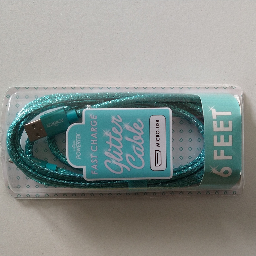 Glitter Charger Cable Micro USB 6 ft